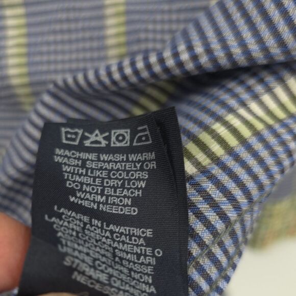 Robert Graham Button Up Shirt Long Sleeve Flip Cuff Silk Blend Large (flawed) - Picture 8 of 15